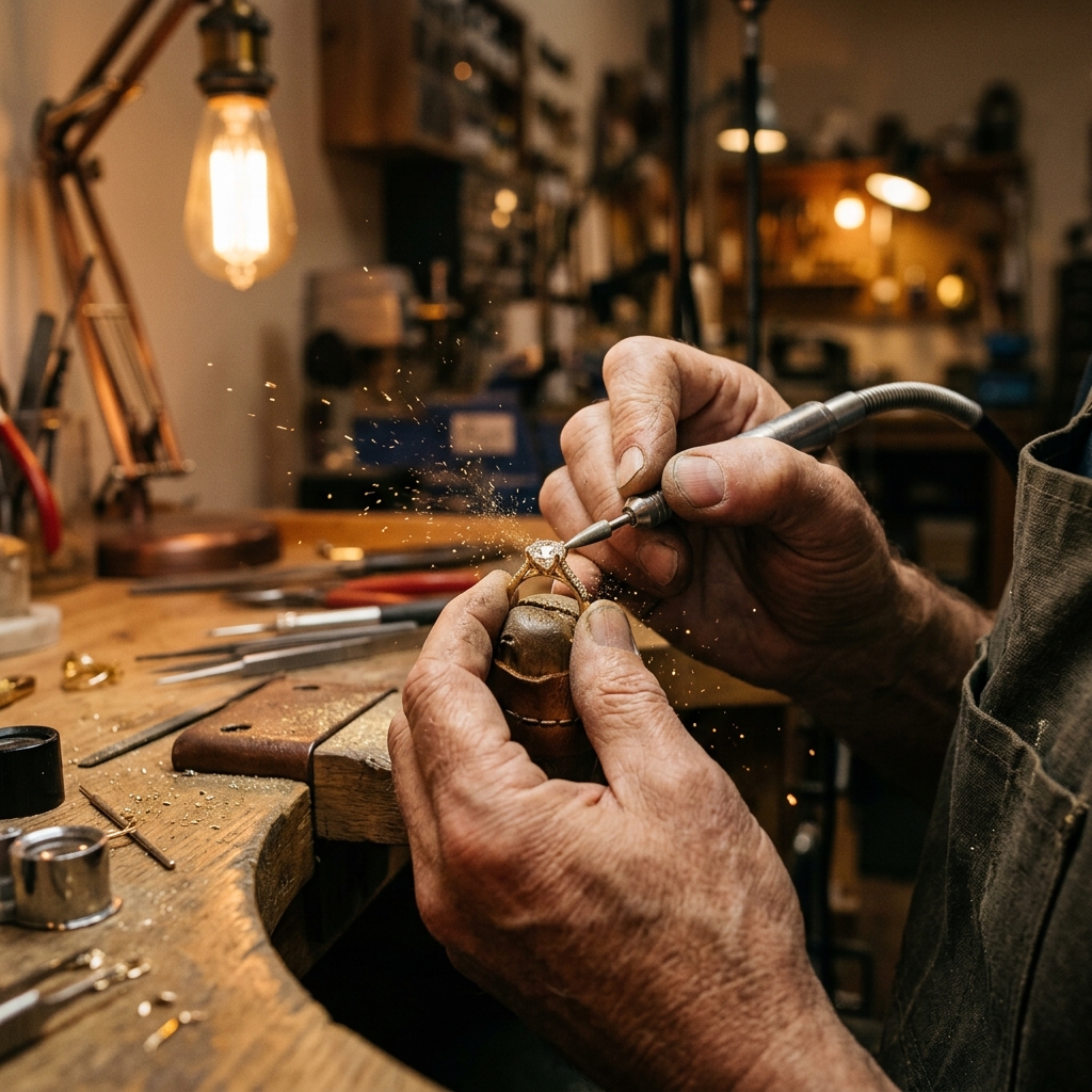 Auriksha Artisan Hand-Crafting Jewelry Piece